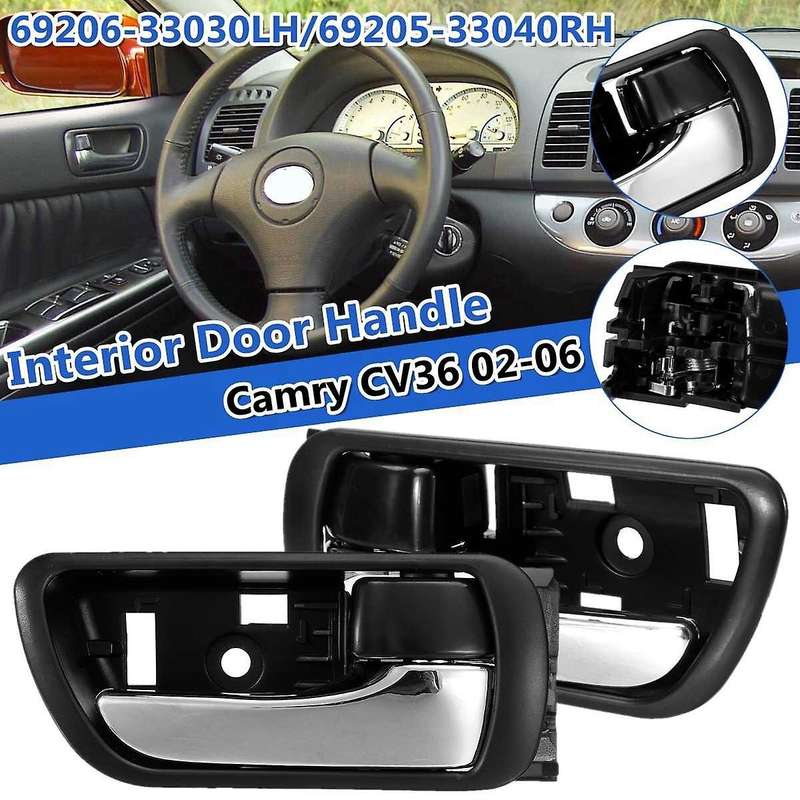 2x Inner Door Handle Inside Chrome for Toyota Camry Cv36 2002-2006