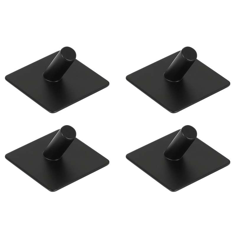 304 Stainless Steel Self Adhesive Hooks Lavatory Closets, 4 Pcs