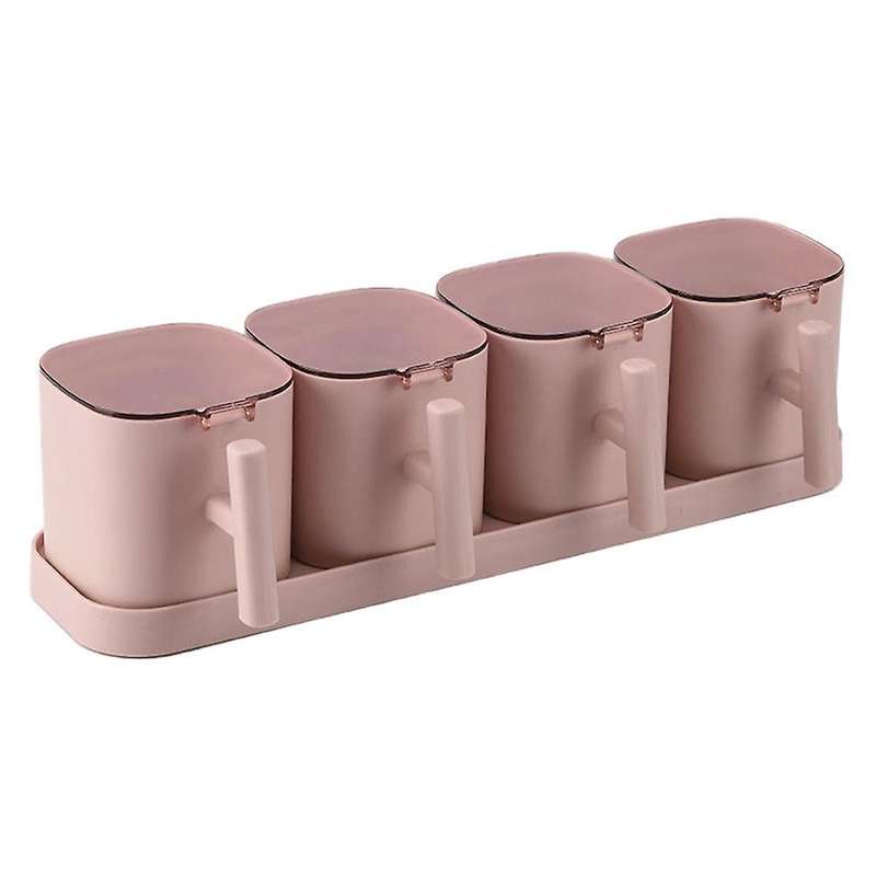 Spices Box Pepper Spice Shaker Kitchen Condiment Jars with Spoons D