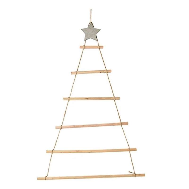 Diy Christmas Tree Wooden Wall Hanging New Year Decoration,wood Color