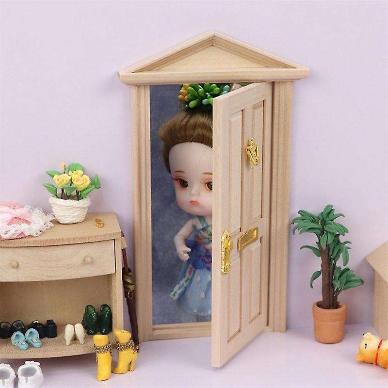 1:12 Dollhouse Diy Wooden Window Door for Dollhouse Furniture