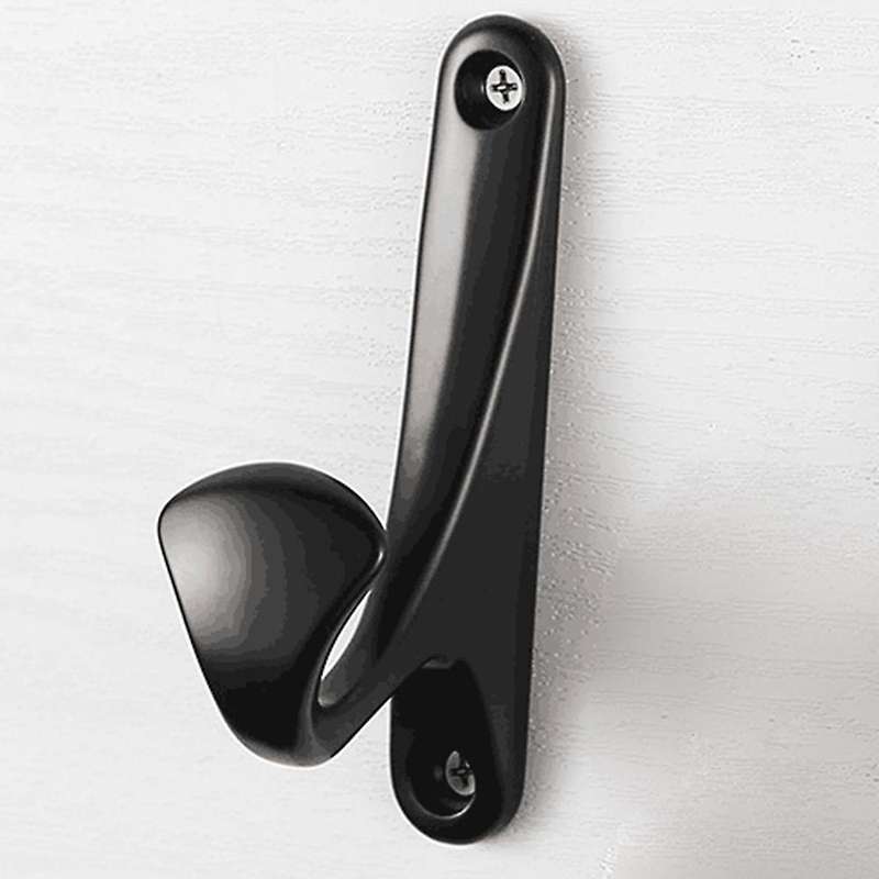 4pcs Single Hooks Retro Metal Robe Towel Coat Hanger Hook Door Black