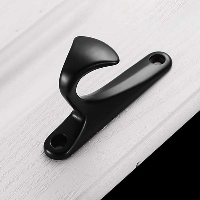 4pcs Single Hooks Retro Metal Robe Towel Coat Hanger Hook Door Black