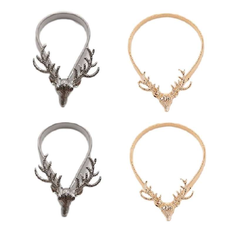 4 Pack Curtain Tiebacks,simple Deer Horn Metal Curtain Tie Spring