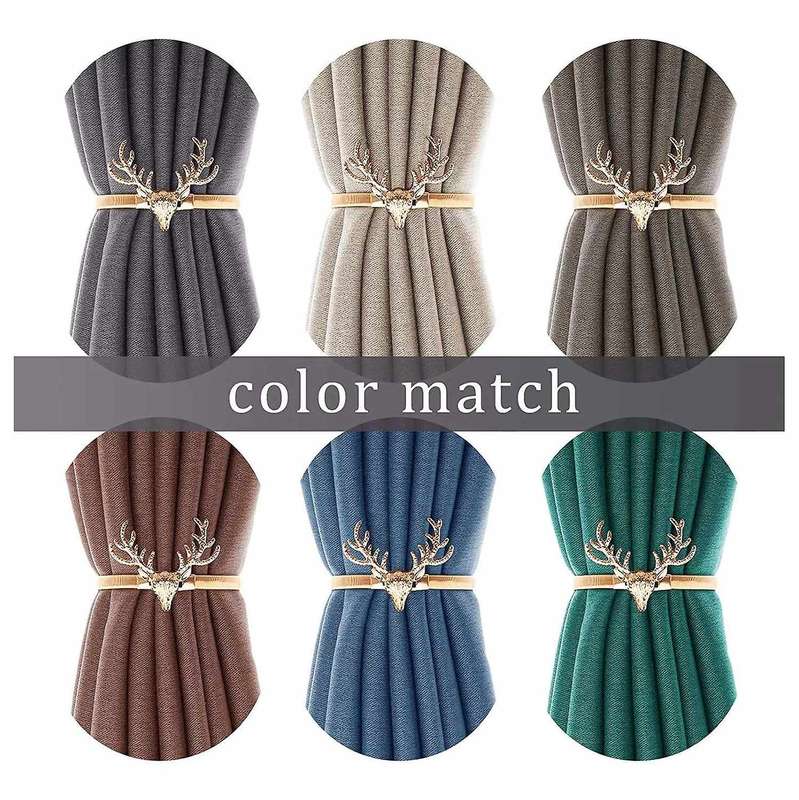 4 Pack Curtain Tiebacks,simple Deer Horn Metal Curtain Tie Spring