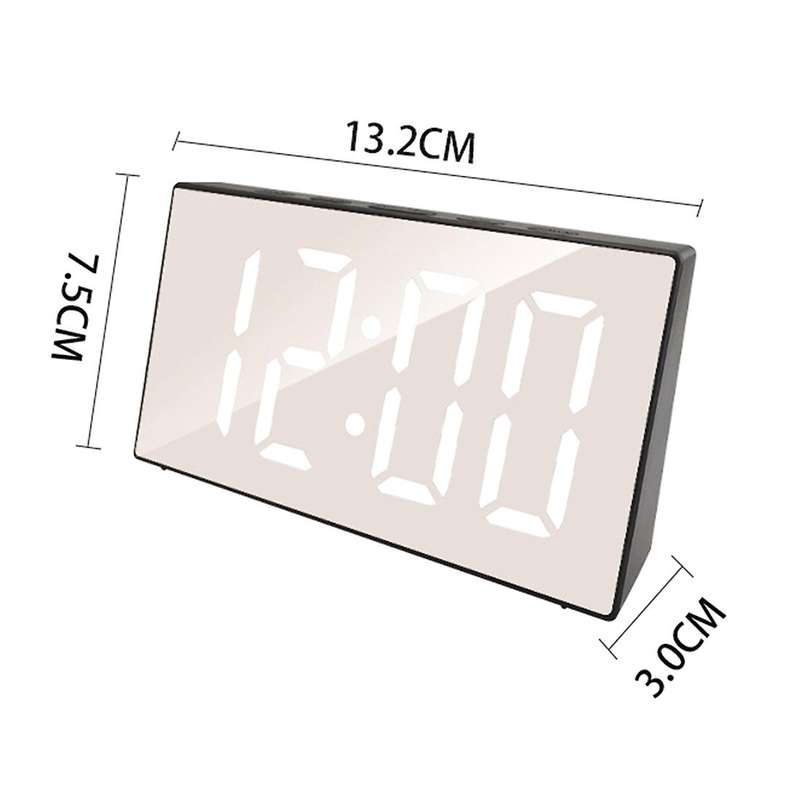 Led Mirror Alarm Clock Digital Snooze Clock Home Decoration Red
