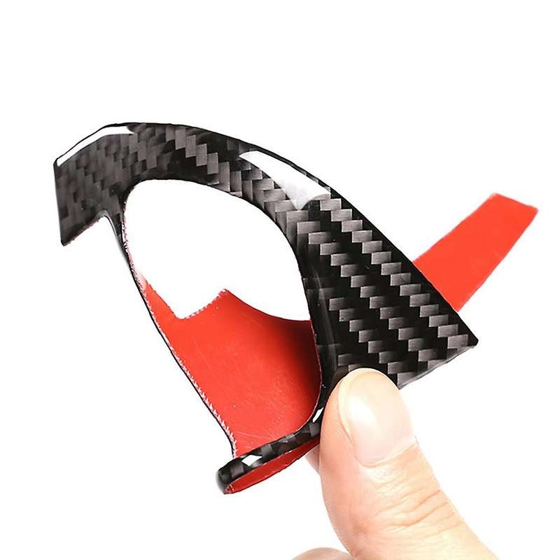 Car Soft Carbon Fiber Steering Wheel Button Stickers Cover Trim