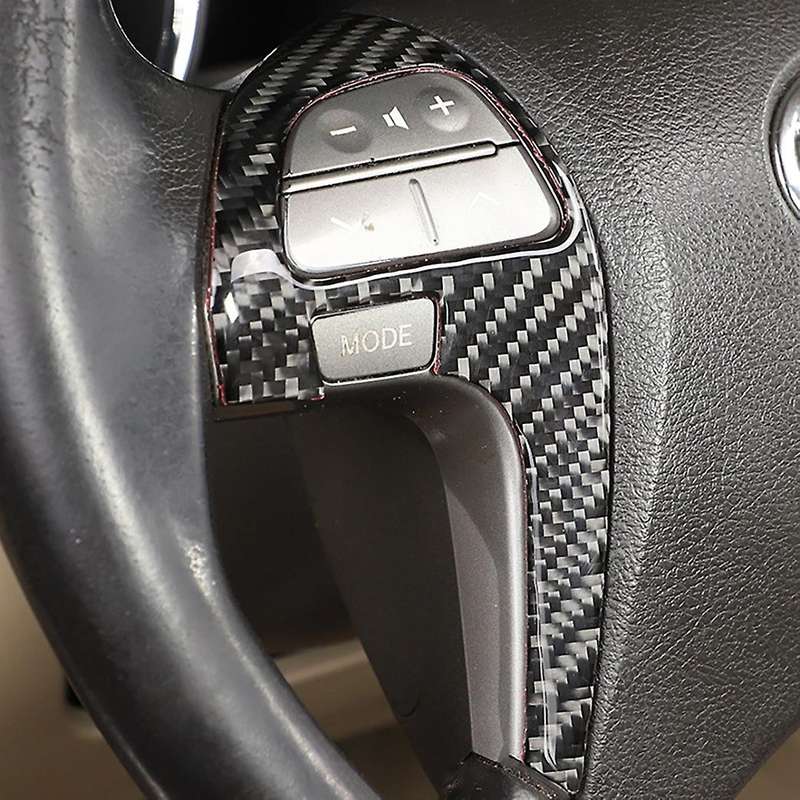 Car Soft Carbon Fiber Steering Wheel Button Stickers Cover Trim