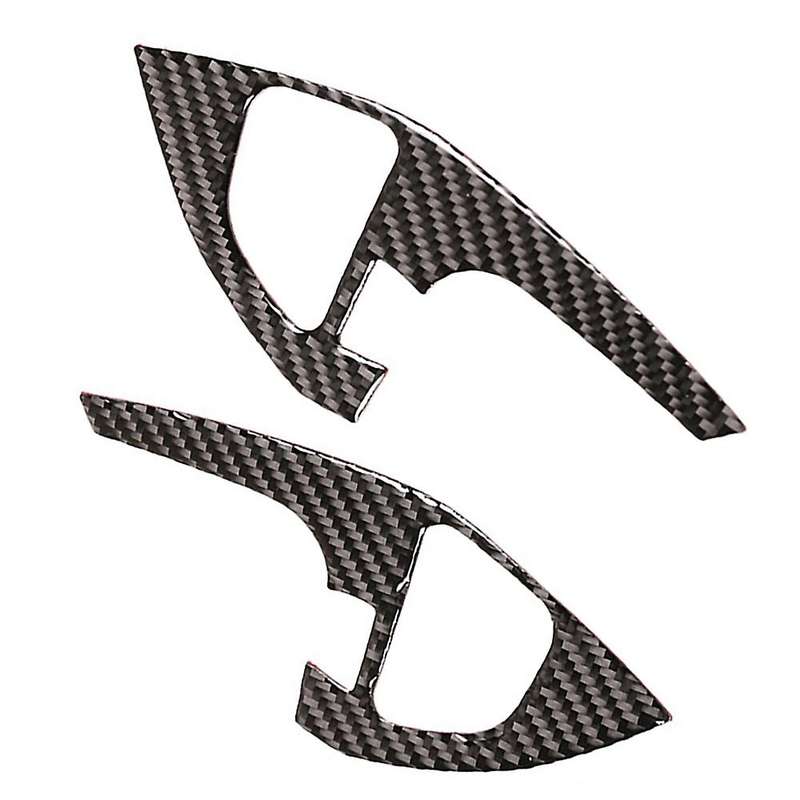 Car Soft Carbon Fiber Steering Wheel Button Stickers Cover Trim