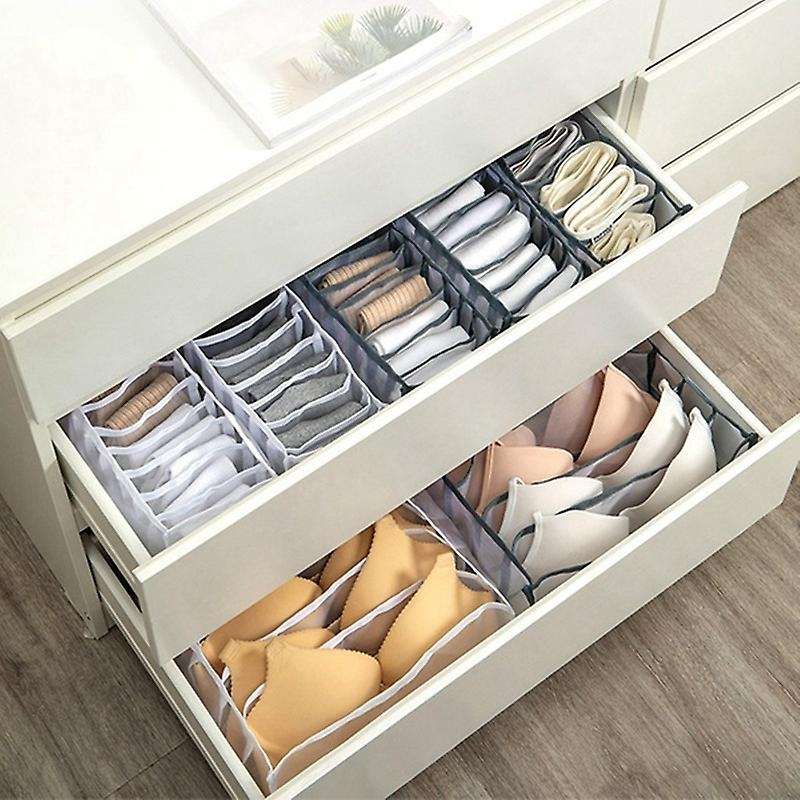 3pcs/set Underwear Bra Socks Panty Storage Boxes Organizers, Grey
