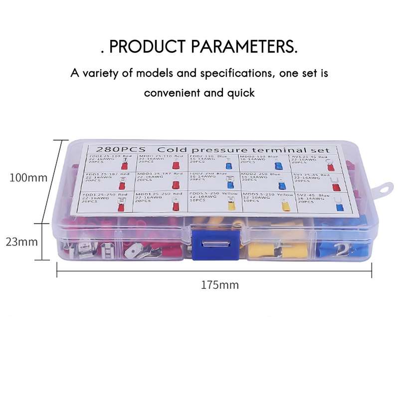 Electric Connector, 280pcs Insulated Terminal Connector Kit