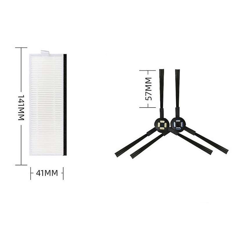 Hepa Filter Side Brush Replacement for Ilife A7/a9s/x785/x750/x800