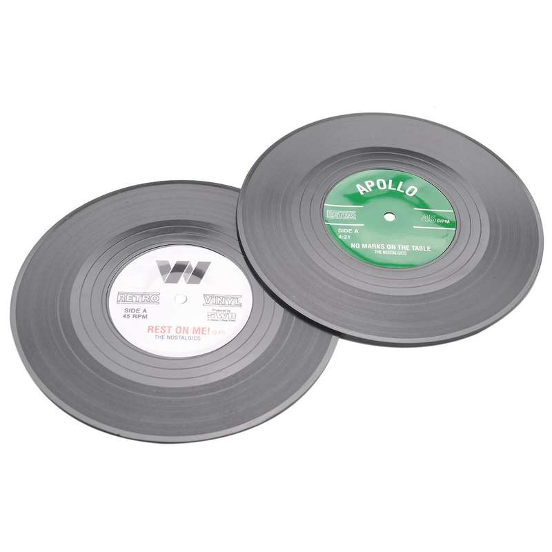 12pieces / Set Spinning Retro Del Disco De Vinilo Bebidas Posavasos