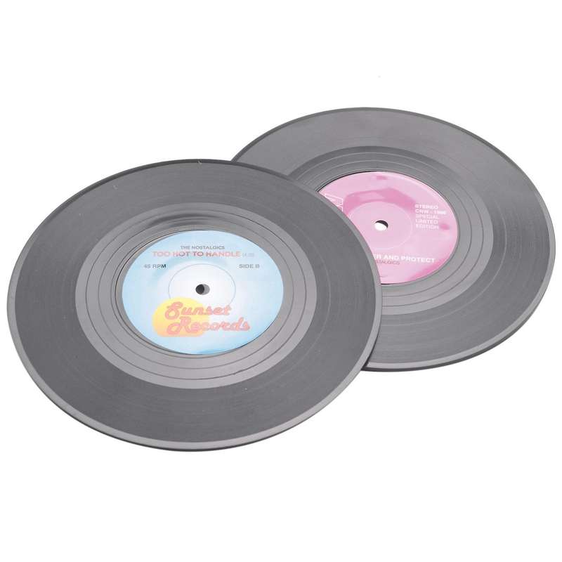 12pieces / Set Spinning Retro Del Disco De Vinilo Bebidas Posavasos