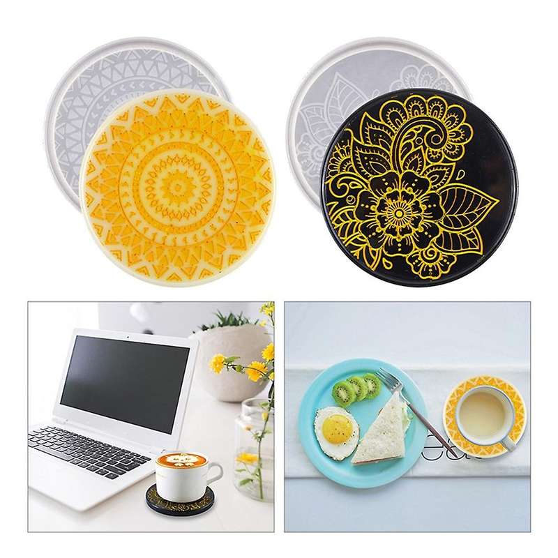 Diy Coaster Mold Set Tea Coaster Pattern Silicone Mold Jewelry Tools