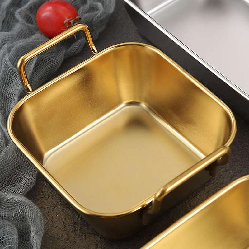 Stainless Steel Food Storage Tray Double Ears Fried Chicken Square,d