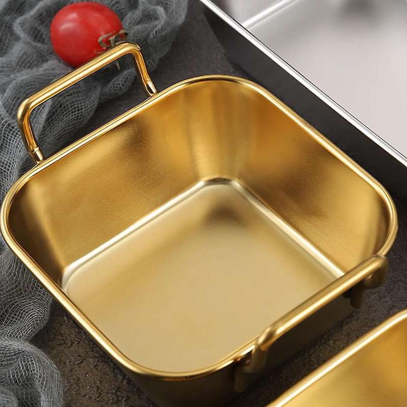 Stainless Steel Food Storage Tray Double Ears Fried Chicken Square,d
