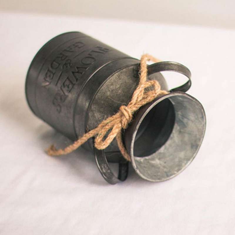 Tin Flower Pot Iron Vase Flower Bucket Kettle Flower Retro Decorative