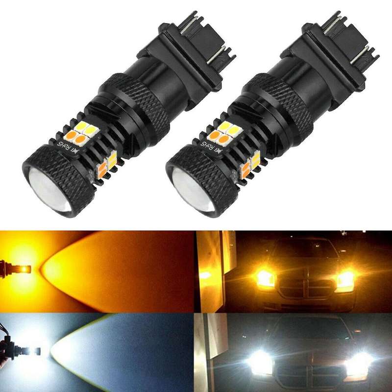 2pc Dual Color Led Bulb T25 P27/7w 3030 16led Car Reverse Brake Light