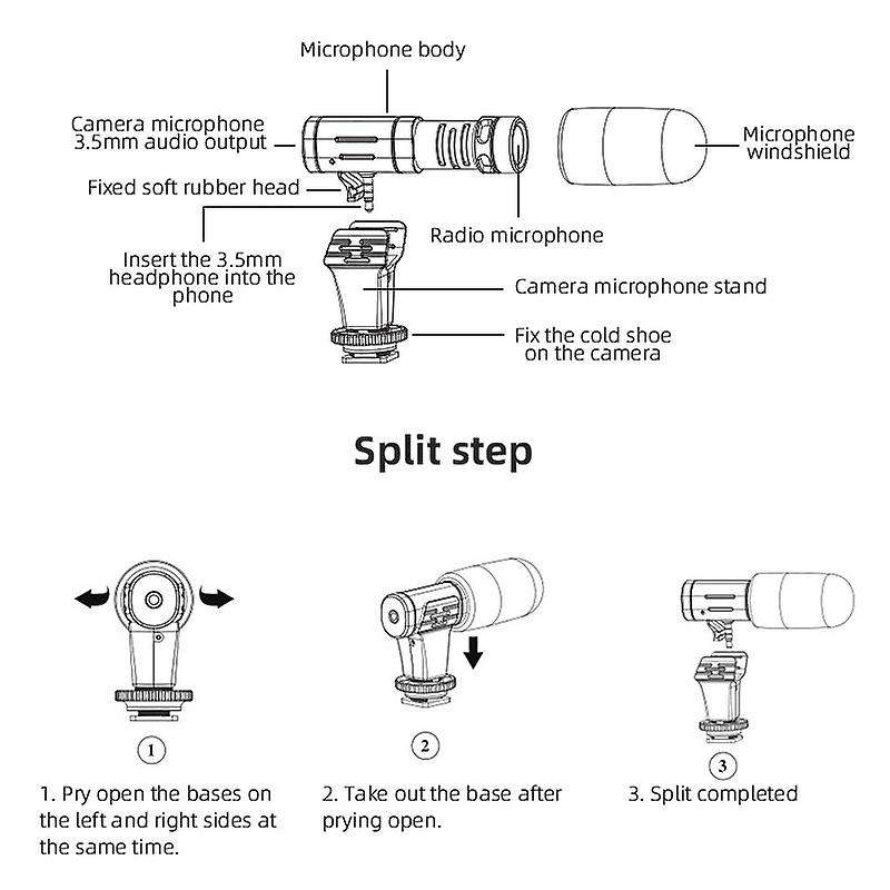3.5mm Real-time Monitoring Recording Microphone with 1/4 Screw