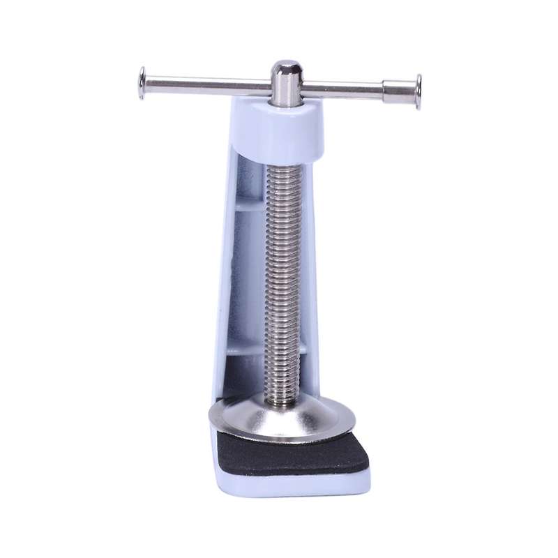 2 Pieces Metal Adjustable Arm Desk Clamp Table Lamp Clip Holder White
