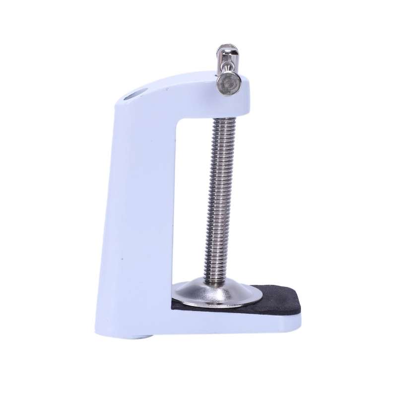 2 Pieces Metal Adjustable Arm Desk Clamp Table Lamp Clip Holder White