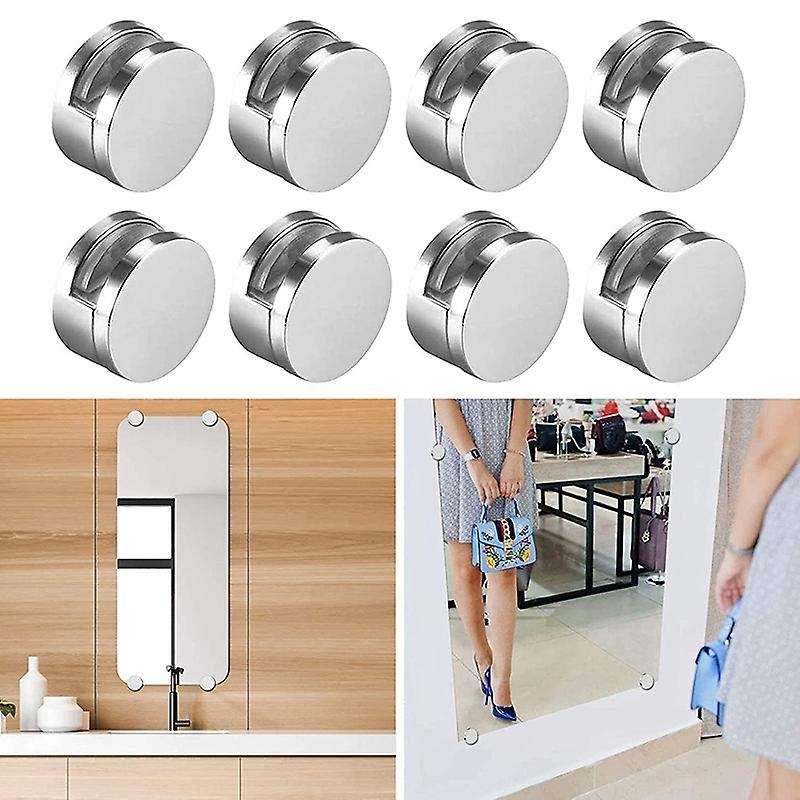 8 Pcs Mirror Clip Set Holders for Walls Fixed Fitting for 3-5mm Thick