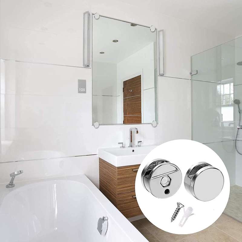 8 Pcs Mirror Clip Set Holders for Walls Fixed Fitting for 3-5mm Thick