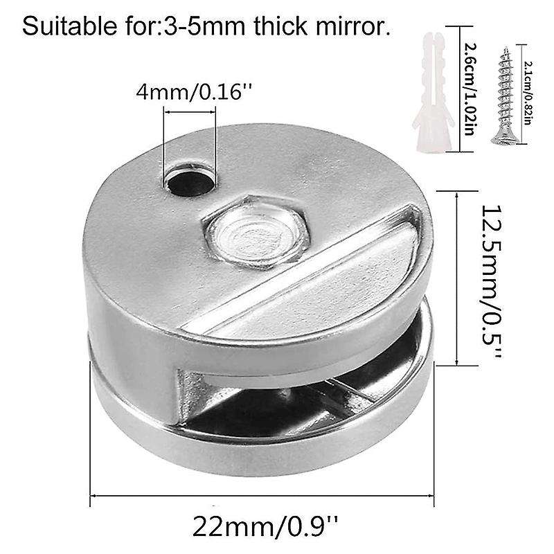 8 Pcs Mirror Clip Set Holders for Walls Fixed Fitting for 3-5mm Thick