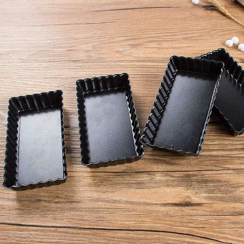 8 Pcs Non-stick Quiche Tart Pans(round&rectangle)with Bottom,for Cake