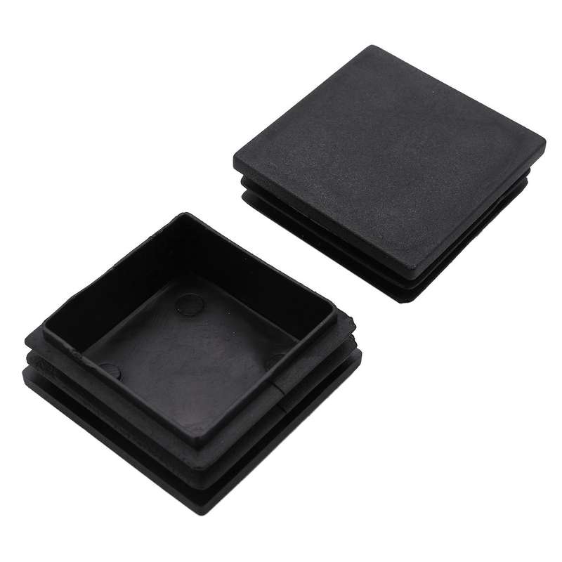 Plastic Blanking End Cap Tubing Tube Inserts 25mmx50mm 40 Pcs Black