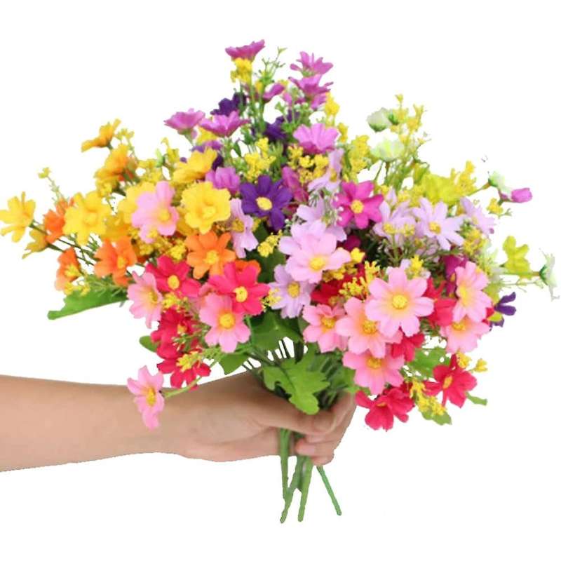 Artificial Indoor Faux Daisy Fake Flowers for Hanging Planter 6pcs