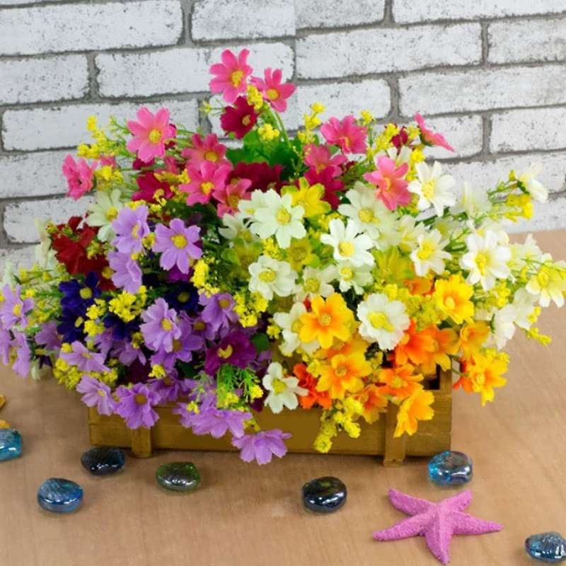 Artificial Indoor Faux Daisy Fake Flowers for Hanging Planter 6pcs