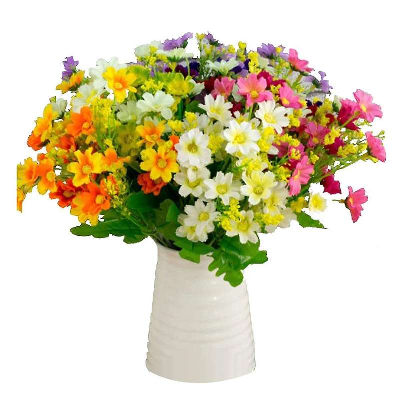 Artificial Indoor Faux Daisy Fake Flowers for Hanging Planter 6pcs