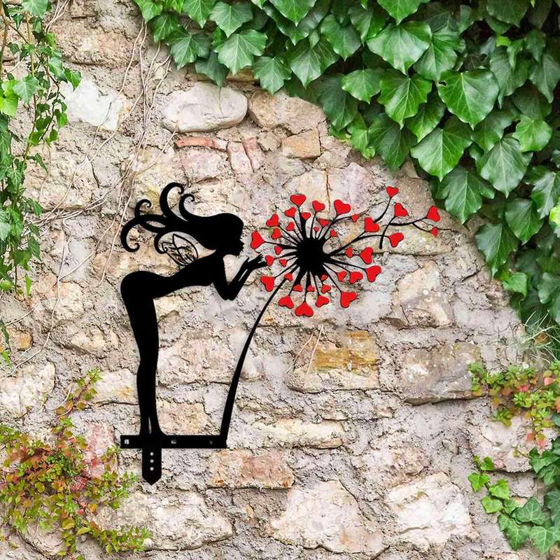 Creative Flower Sculpture Silhouette Garden Decor Outdoor Metal Art