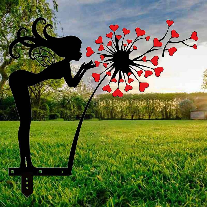 Creative Flower Sculpture Silhouette Garden Decor Outdoor Metal Art