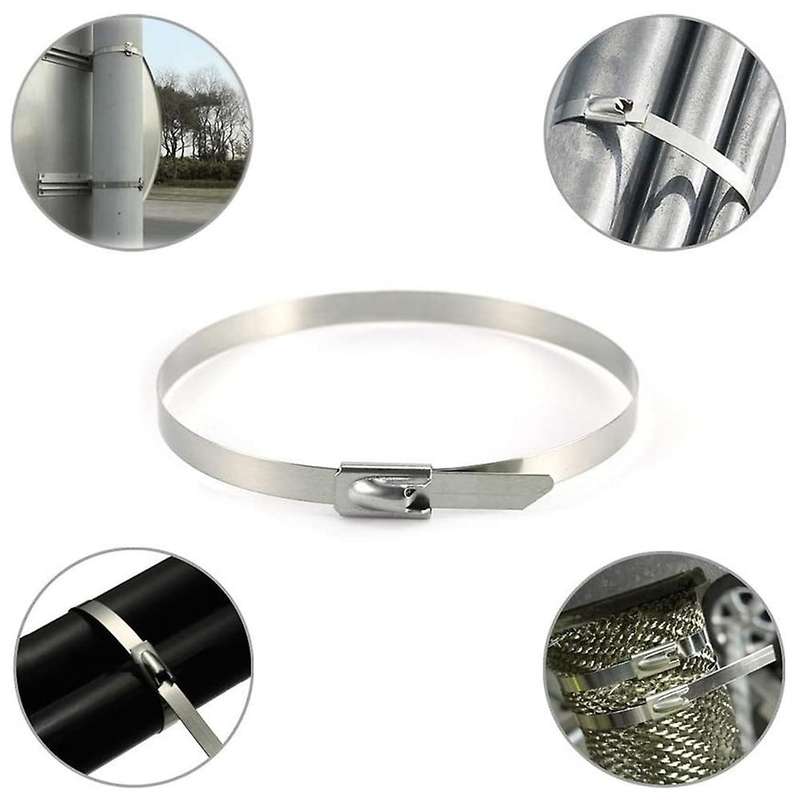 Stainless Steel Cable Ties, 100 Pcs 7.9 Inches Cable Zip Ties