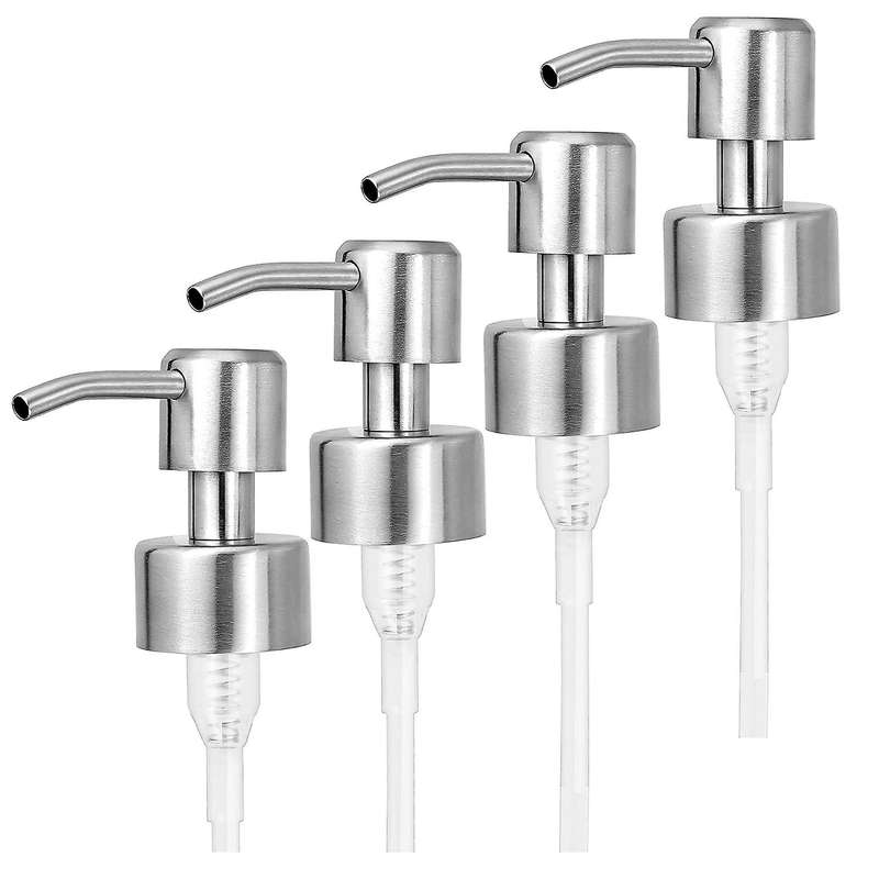 4pcs Soap Dispenser Pump Stainless Steel for 28/400 Neck Bottles