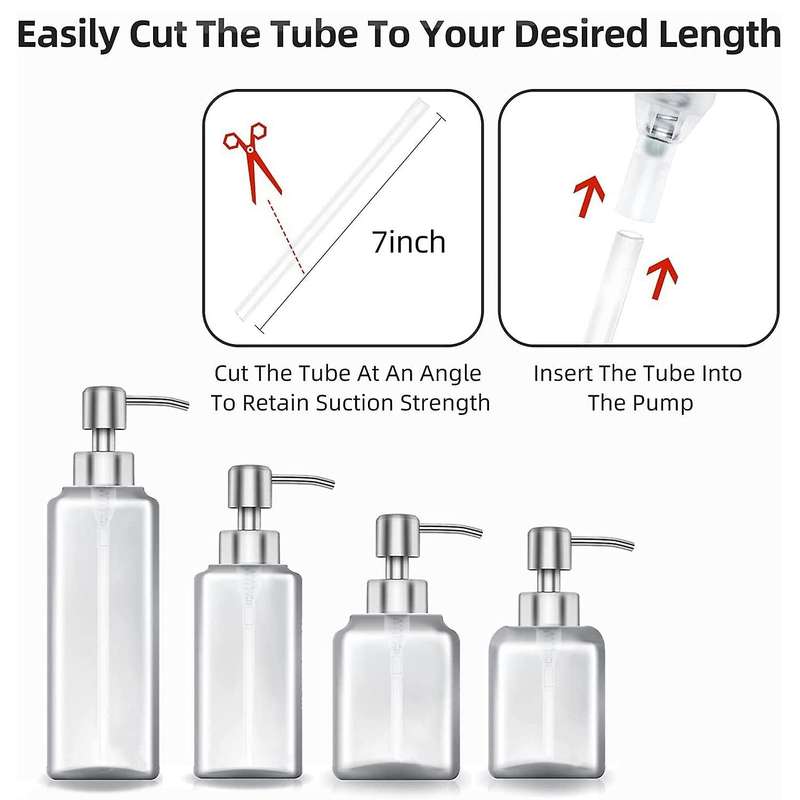 4pcs Soap Dispenser Pump Stainless Steel for 28/400 Neck Bottles