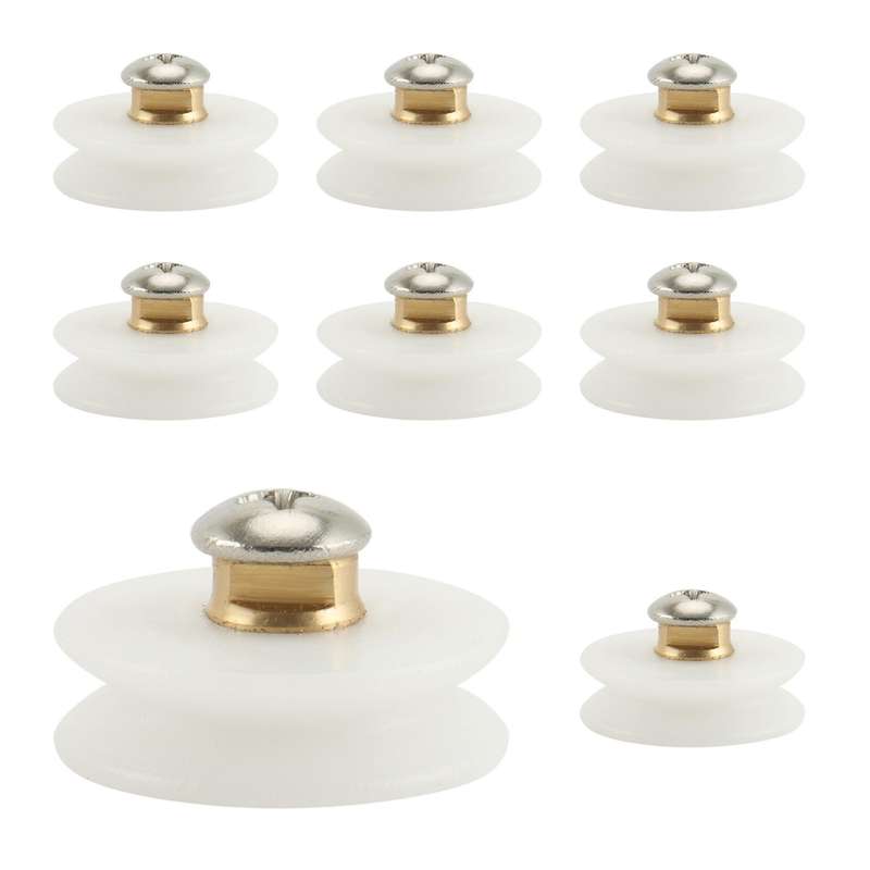 8pcs Shower Pulley, Nylon Wheel for Bathroom Glass Sliding Door