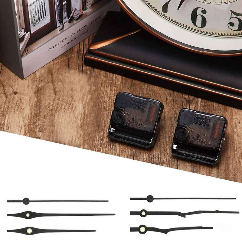 2pcs Long Shaft Quartz Movement 2 Types Walnut Wood Clock Hands