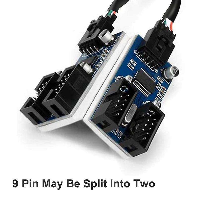 Male 1 to 4 Female 9pin Usb Header Extension Cable Card Hub Adapter