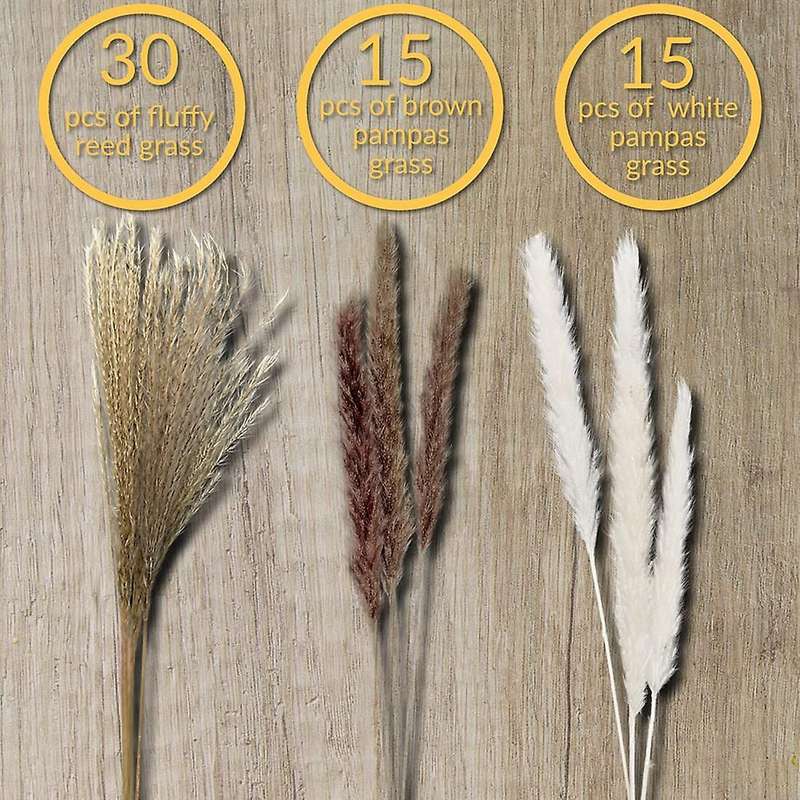 17inch Pampas Grass Total 60pcs, Boho Wedding Decor, Home Table Decor