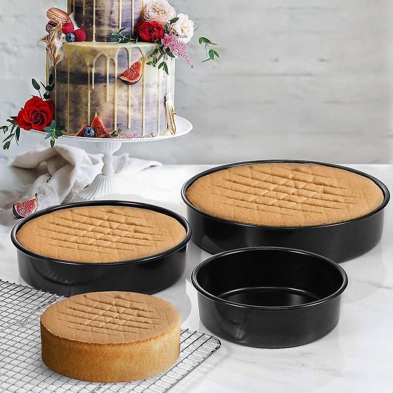 Round Cake Pans Set, 3-piece Set with 6-inch, 8-inch and 10-inch
