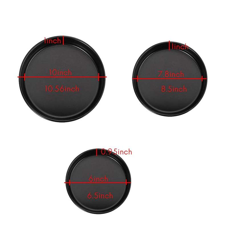 Round Cake Pans Set, 3-piece Set with 6-inch, 8-inch and 10-inch