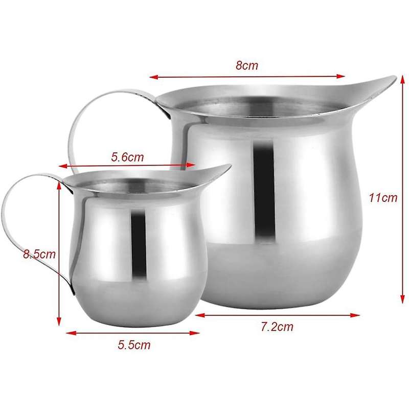 Milk Frothing Pitcher Cup 240ml and 90ml,stainless Steel Kitchen Cup