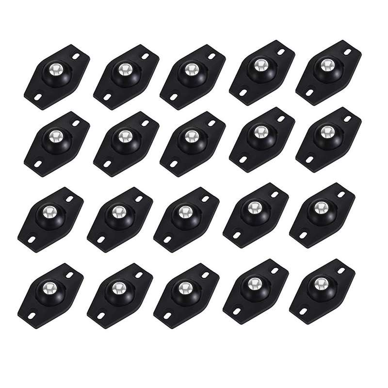 20pcs Self Adhesive Wheels for Storage Boxes(black)