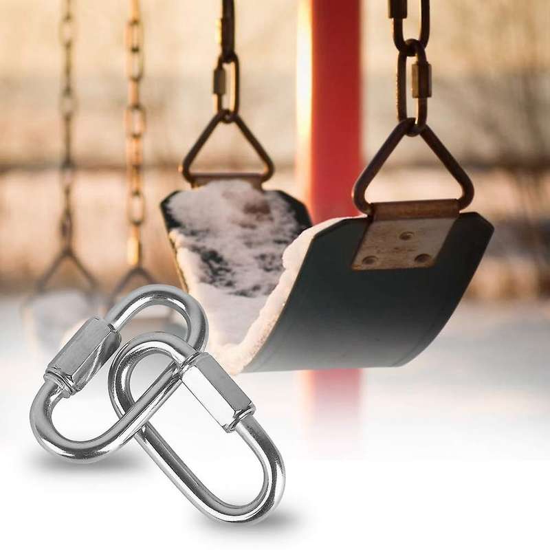 12pcs M4 Stainless Steel Chain Connector,for Carabiner, Load 500 Lb