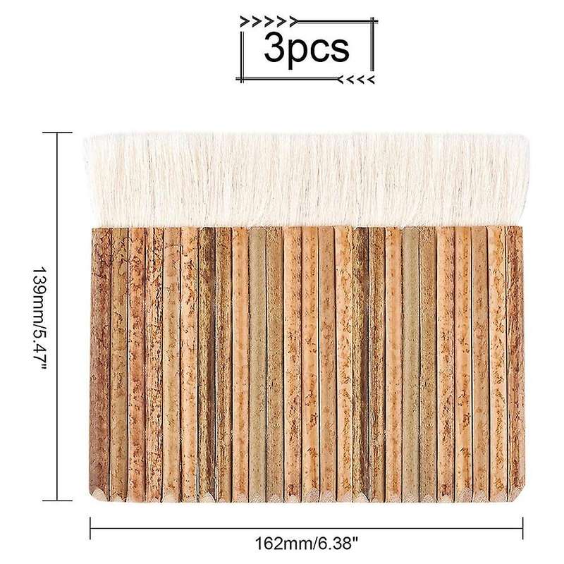 3pack 6.3inch Hake Blender Brushes Bamboo Handle Brushes for Painting