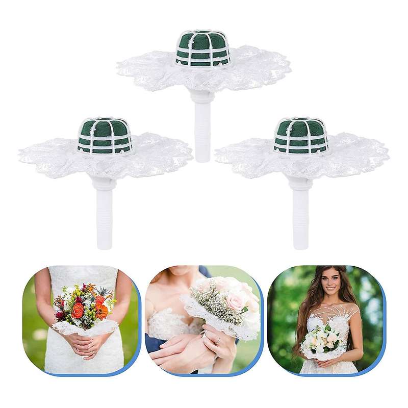 6 Pcs Foam Floral Handle for Floral Arrangement Foam Kit(white)